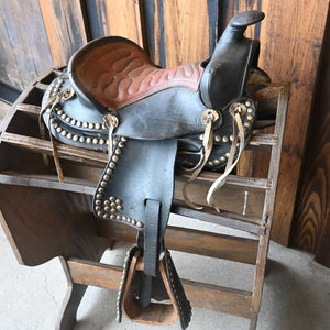 Vintage Western 12" Cowboy Saddle - Western Decor  _CA733 Collectibles MISC   