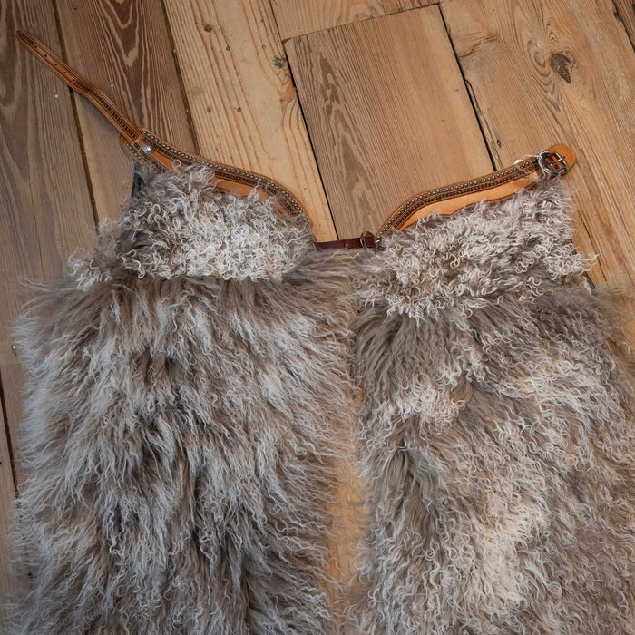 Brown Frosted Angora Wooley Shotgun Chaps