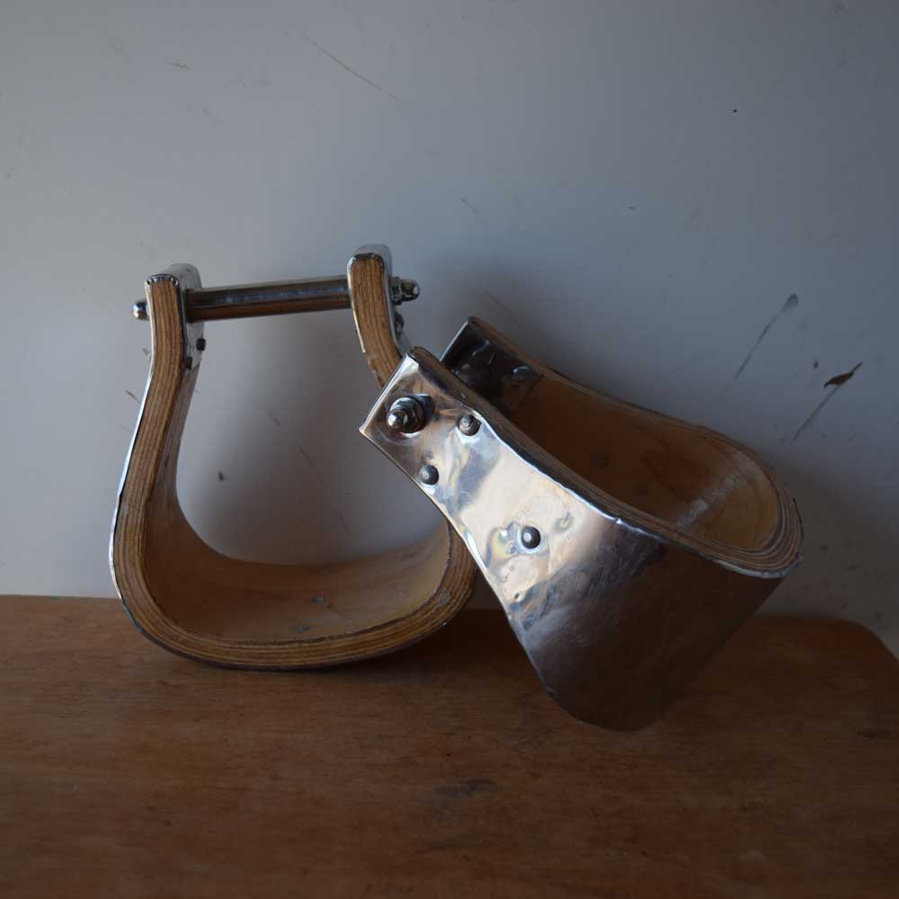 Used Monel and Wooden Bell Stirrups Sale Barn Teskeys   