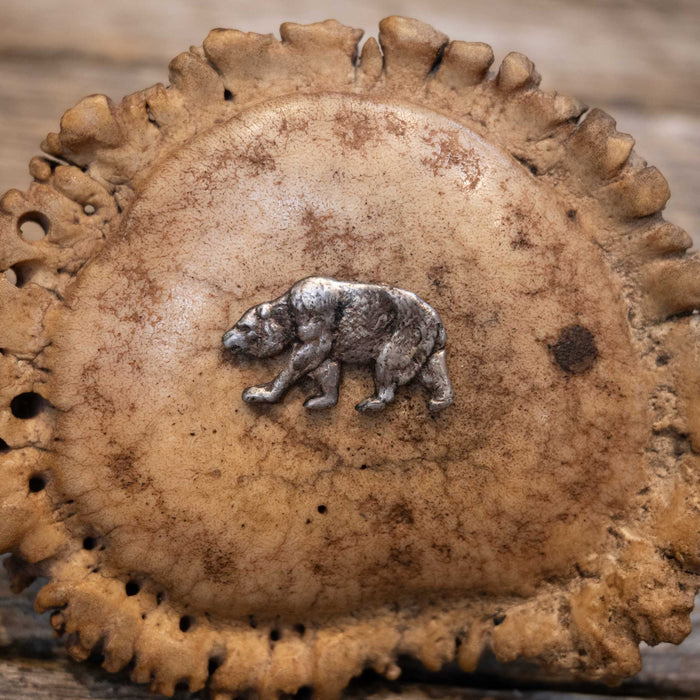 Handmade Elk Button Pewter Bear Belt Buckle