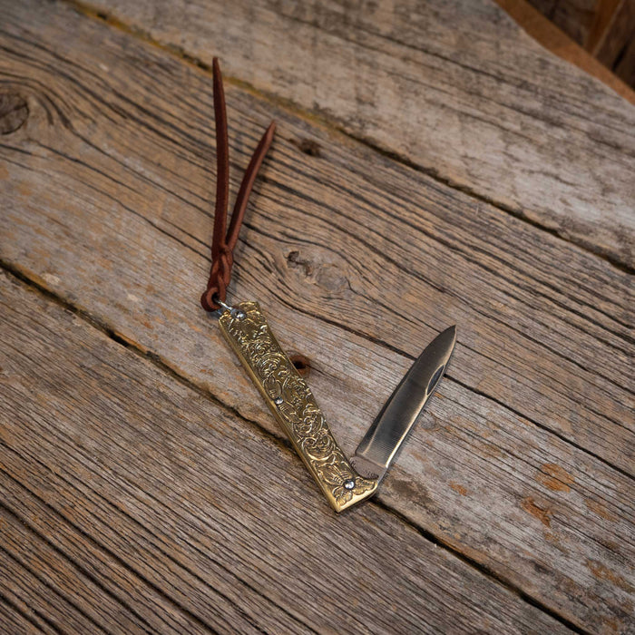 Kamphaus Brass Engraved Pocket Knife Knives Kamphaus