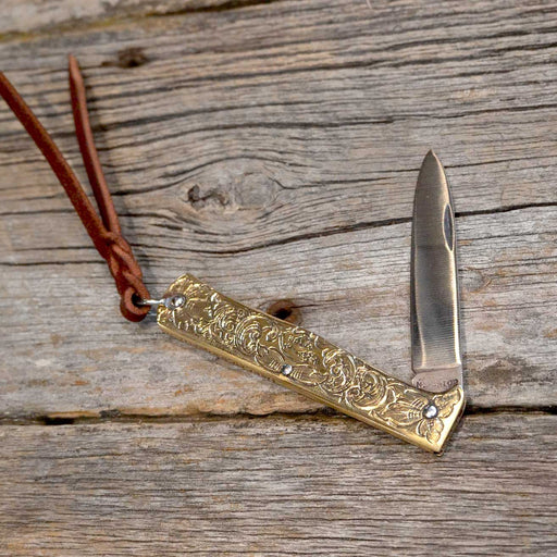 Kamphaus Brass Engraved Pocket Knife Knives Kamphaus