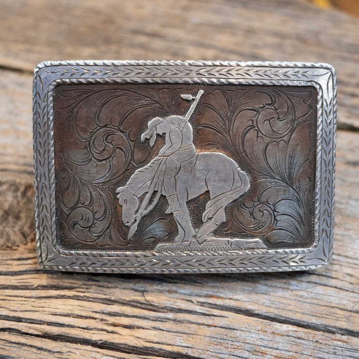 TOOLEY 508 Silver engraved Indian Belt Buckle