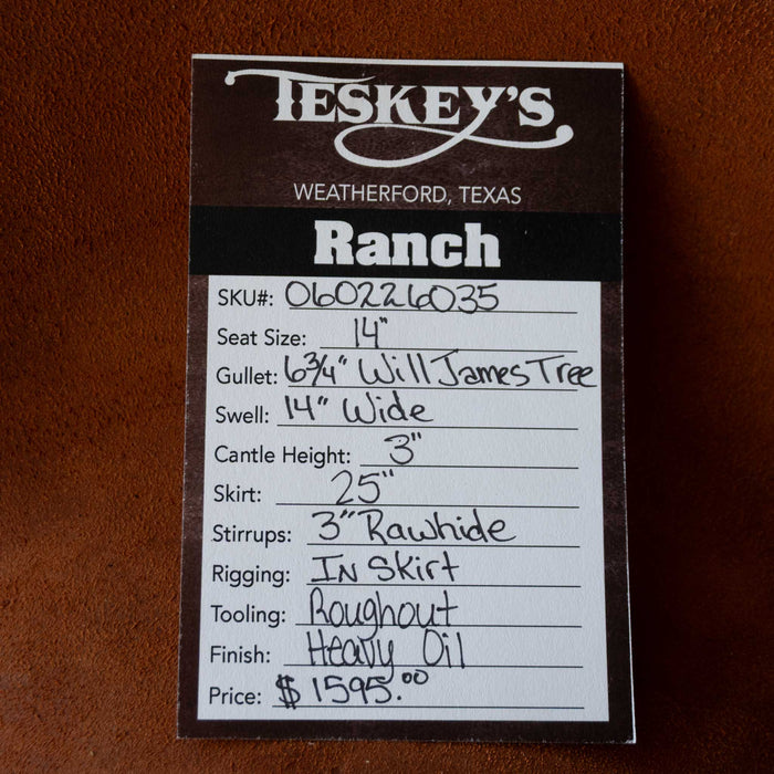14" TESKEY'S STRIP DOWN RANCH SADDL E