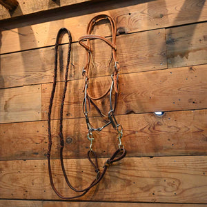 Barrel  Rig - CHS 3 Piece Square - Dogbone  Sliding Gag Bit -  RIG604 Tack - Rigs Cow Horse Supply   