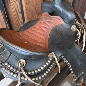 Vintage Western 12" Cowboy Saddle - Western Decor  _CA733 Collectibles MISC   