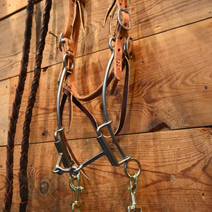 Barrel  Rig - CHS 3 Piece Square - Dogbone  Sliding Gag Bit -  RIG604 Tack - Rigs Cow Horse Supply   