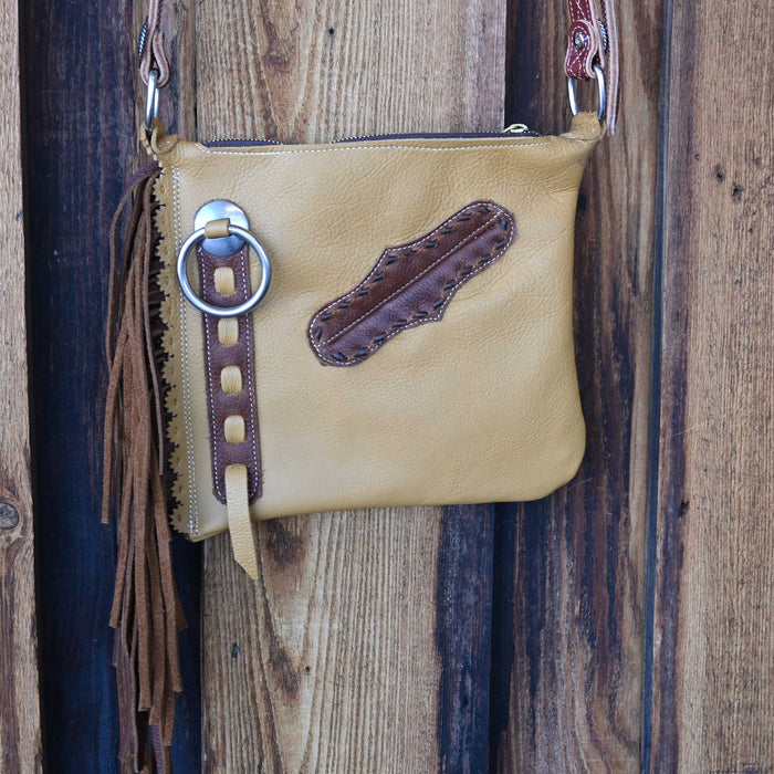 Handmade Smooth Ginger Crossbody Chap Purse