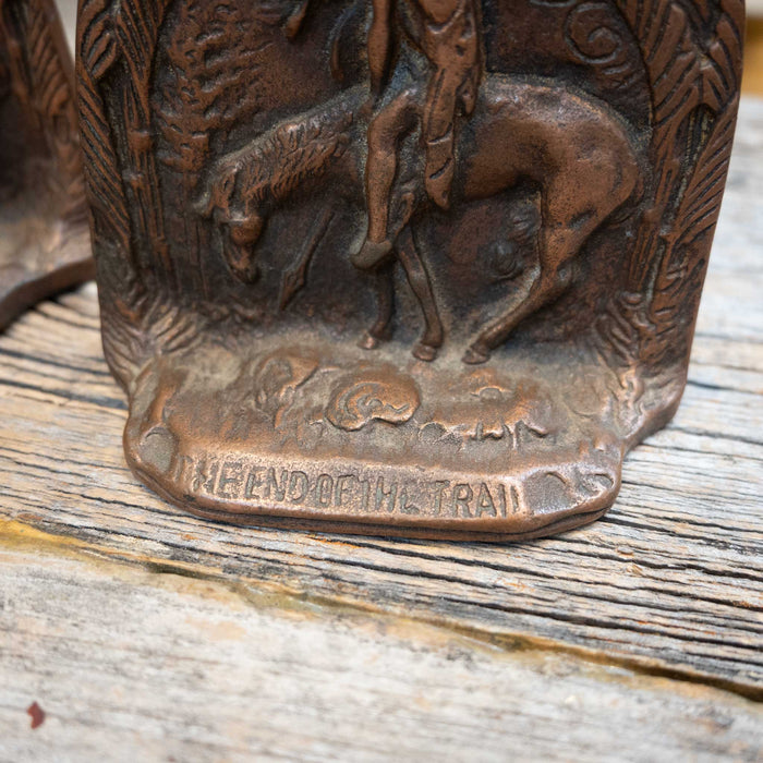 Cast Iron "End of the Trail" Bookends