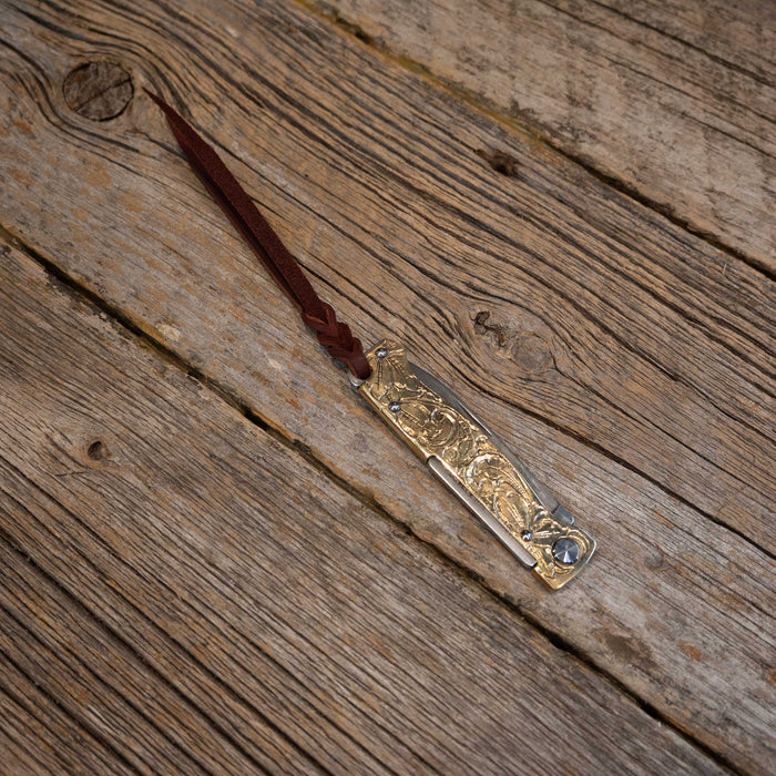 Kamphaus Engraved Brass Pocket Knife Knives Kamphaus