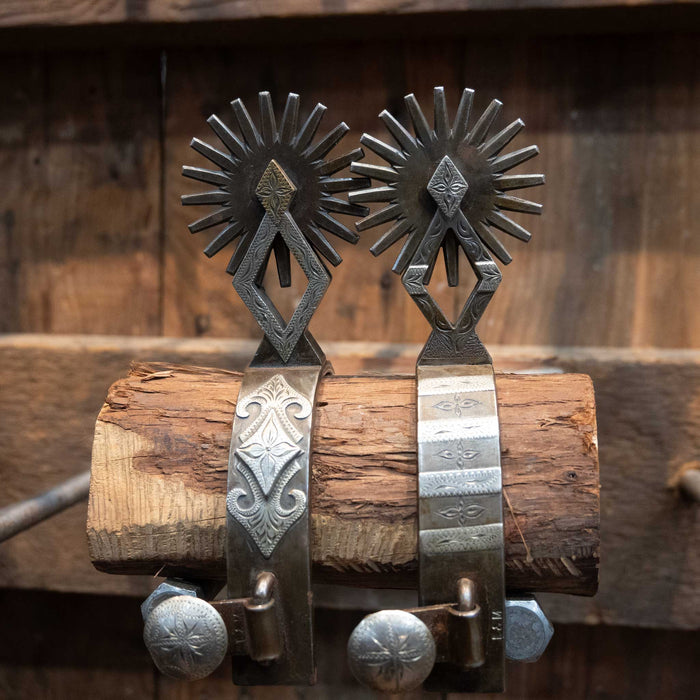 L & M  Silver Mounted Chihuahua Spurs #317