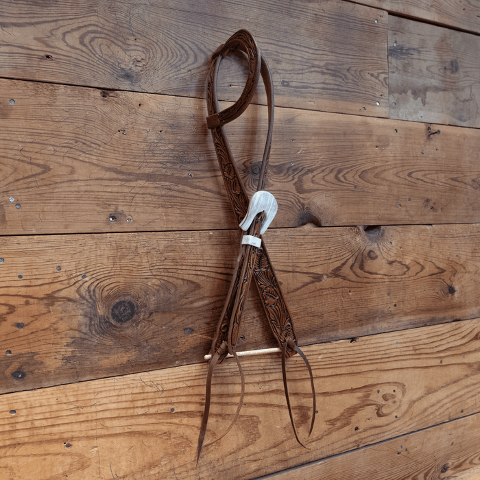 David Haslerig 3/4" Single Ear Headstall w/ Cow Horn Buckle