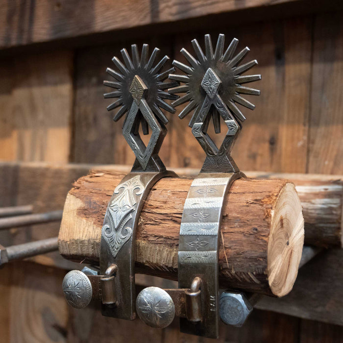 L & M  Silver Mounted Chihuahua Spurs #317