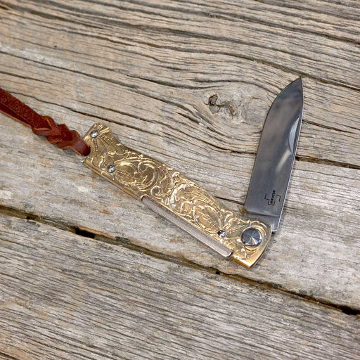 Kamphaus Engraved Brass Pocket Knife Knives Kamphaus