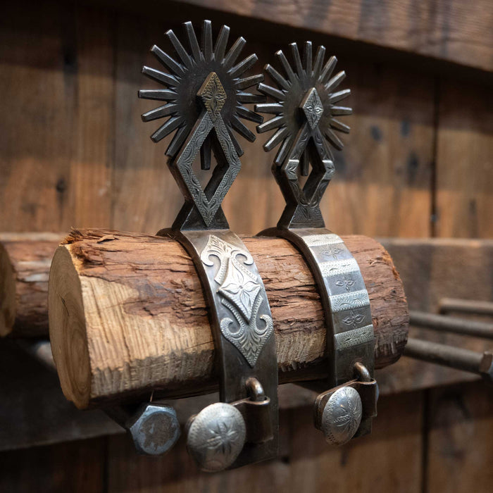 L & M  Silver Mounted Chihuahua Spurs #317