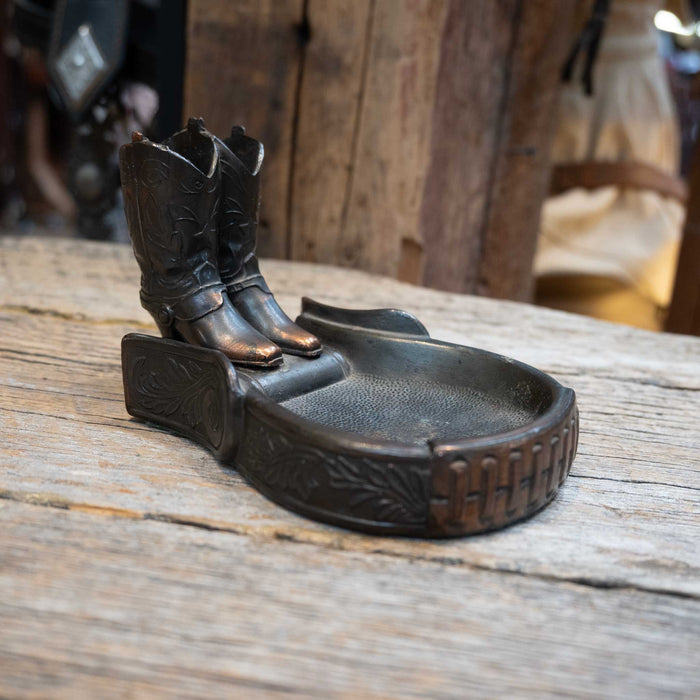 1950's Bronz Stirrup Boots Ashtray