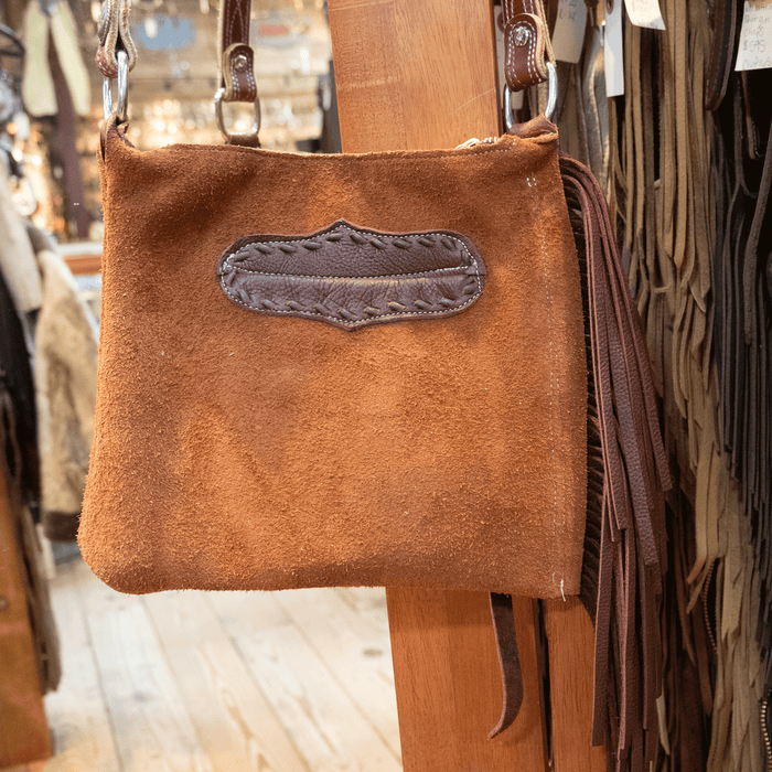 Handmade Roughout Fringed Crossbody Chap Purse HM276