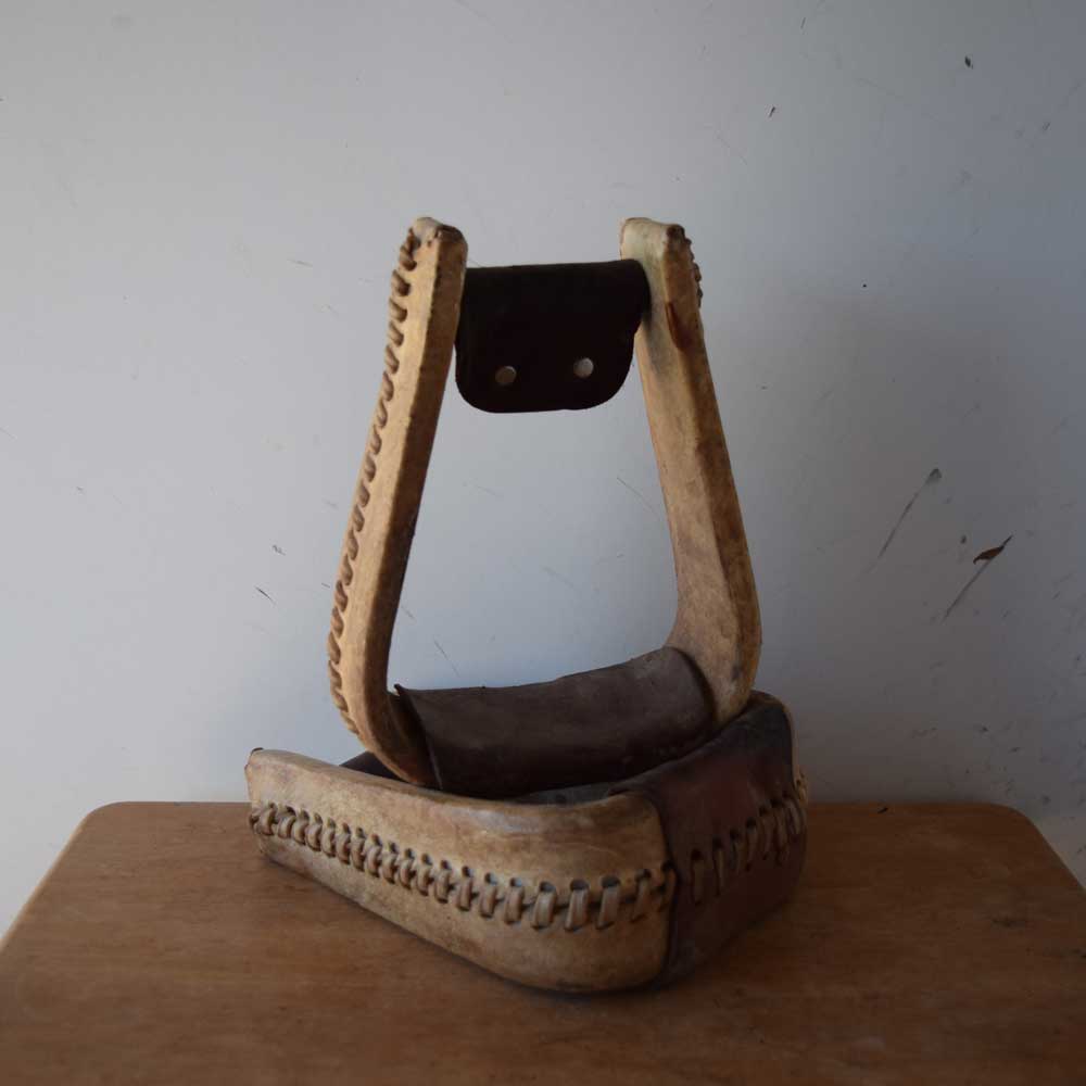 Used 3" Rawhide Roping Stirrups Sale Barn Teskeys   