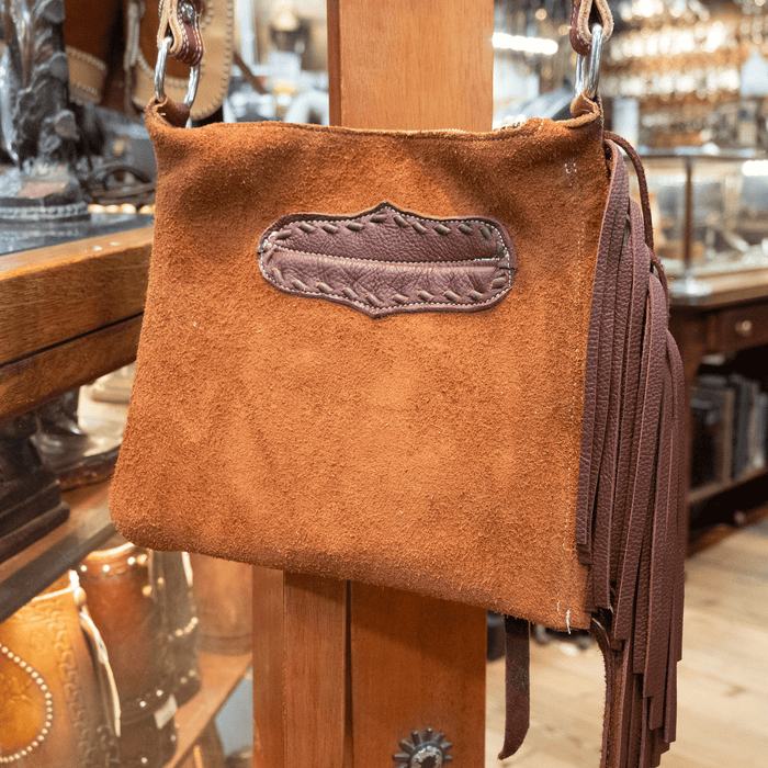 Handmade Roughout Fringed Crossbody Chap Purse HM276