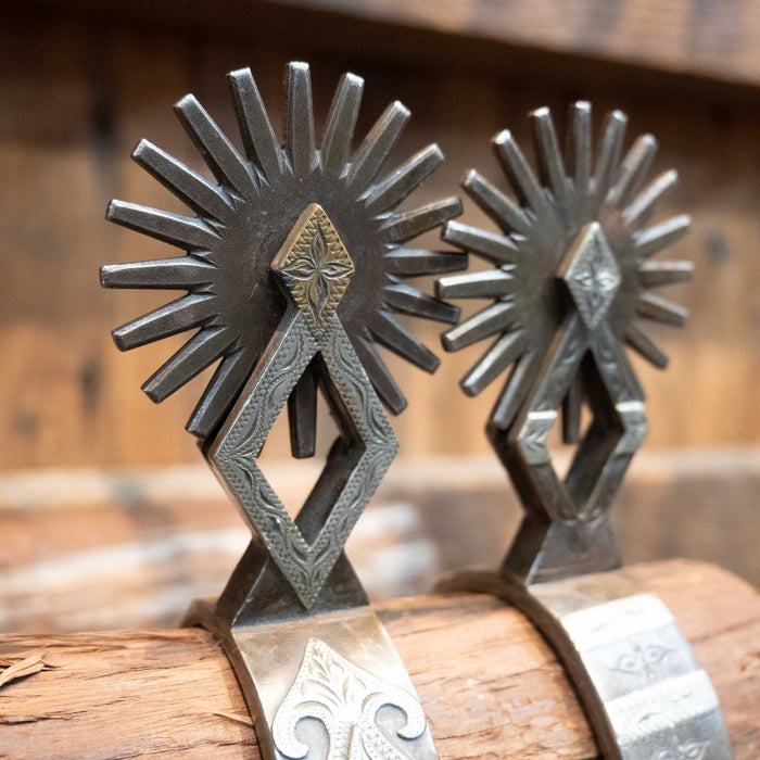 L & M  Silver Mounted Chihuahua Spurs #317