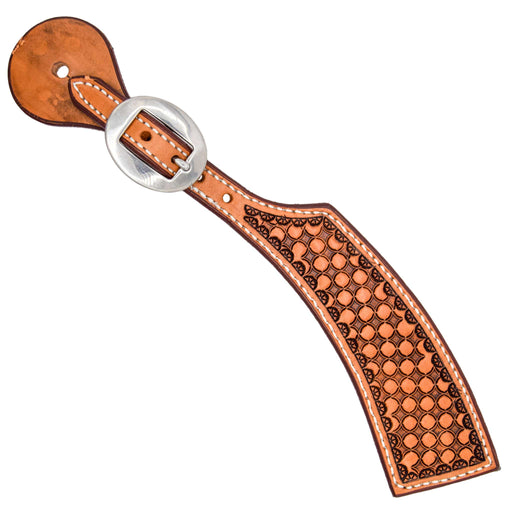 Teskey's Geometric Spur Strap w/Shell Border Tack - Spur Straps Teskey's