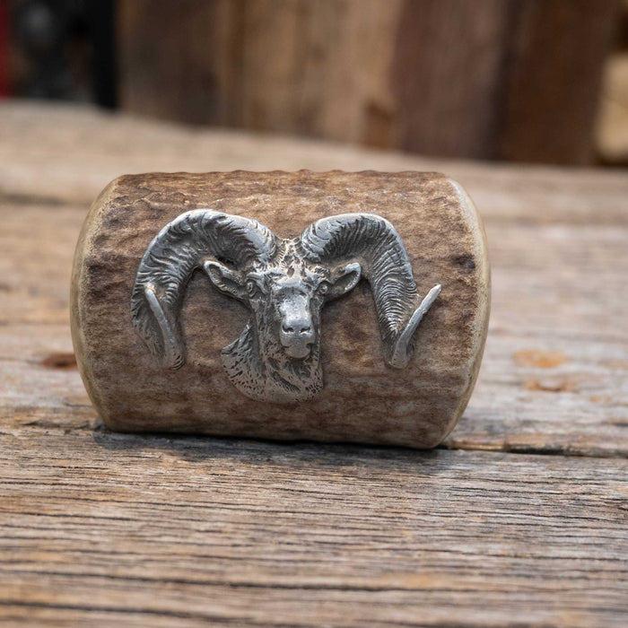Antler Buckle w/ Pewter Big Horn Sheep
