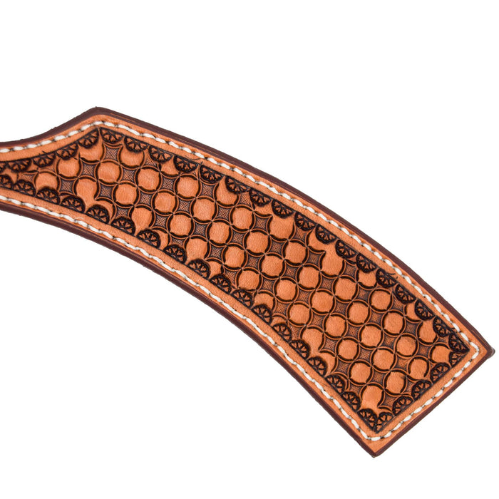 Teskey's Geometric Spur Strap w/Shell Border Tack - Spur Straps Teskey's
