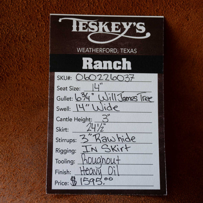 14" TESKEY'S STRIP DOWN RANCH SADDLE