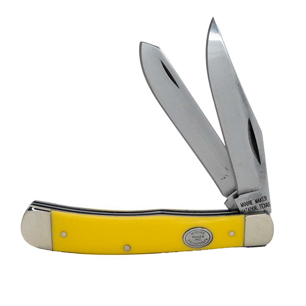 Moore Maker Yellow Delrin Trapper Knives MOORE MAKER   