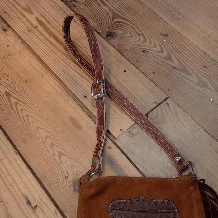 Handmade Roughout Fringed Crossbody Chap Purse HM276