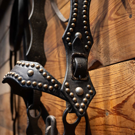 Amazing 1940's Vintage Silver Dotted Bridle & Cavesson Rig w/ Buerman Bit Tack - Rigs MISC