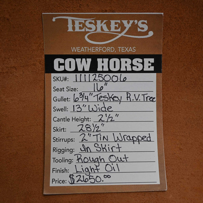 16" TESKEY'S RANCH VERSATILITY SADDLE