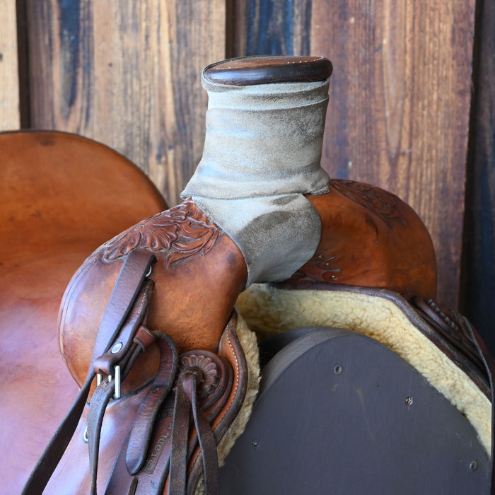 15.5" USED DELTA SADDLERY POST HORN SADDLE