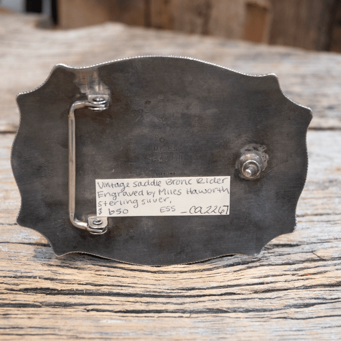 Miles Hawthorn Saddle Bronc Sterling Silver Belt Buckle