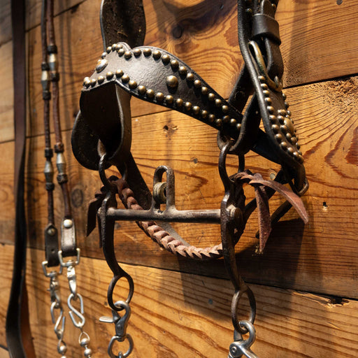 Stunning Vintage Dotted Bridle Rig w/Cavesson & Romel Reins Collectibles MISC