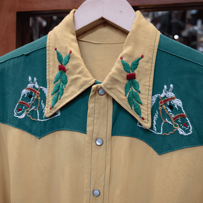 1950's Handmade Hand Embroidered Cotton Shirt