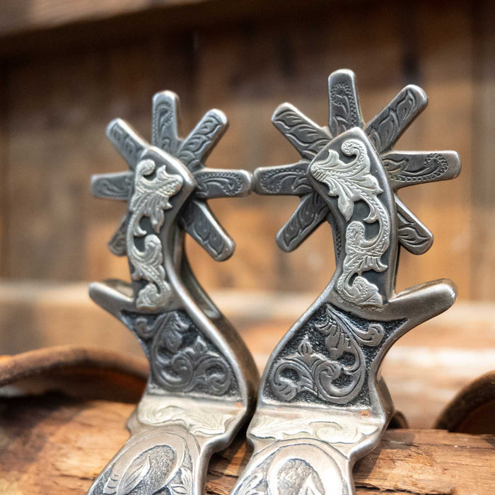Cody Jack Silver Mounted Longhorn Spurs & Hardware