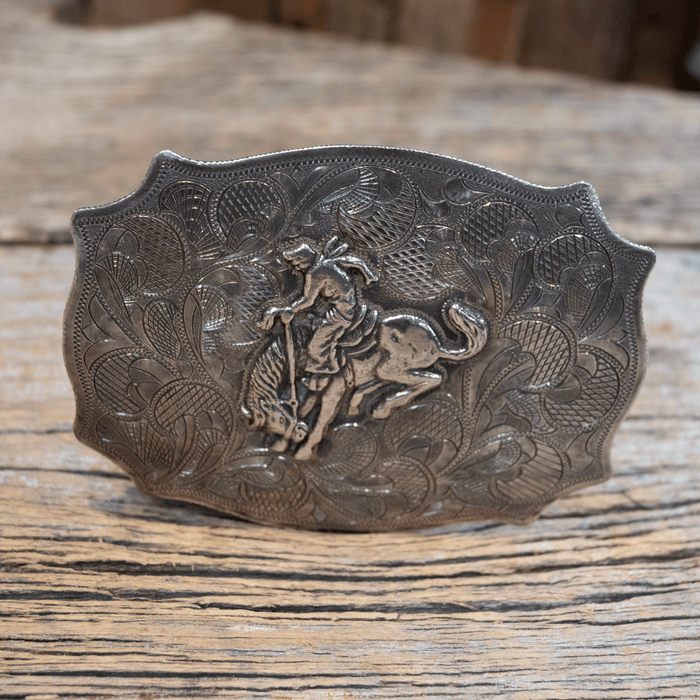 Miles Hawthorn Saddle Bronc Sterling Silver Belt Buckle