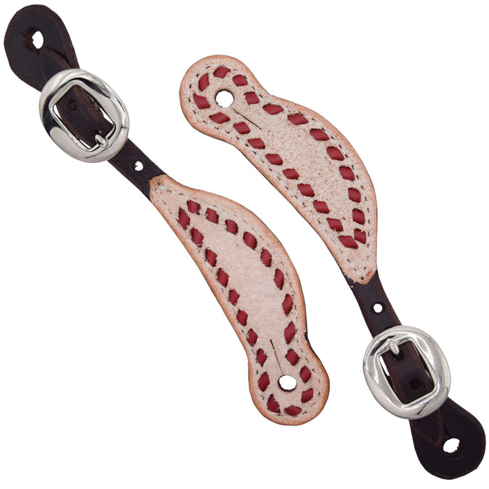 Teskey's Ladies Two Tone Chocolate Spur Strap w/Buckstitch