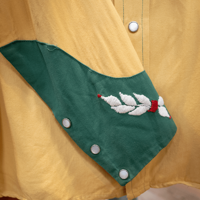 1950's Handmade Hand Embroidered Cotton Shirt