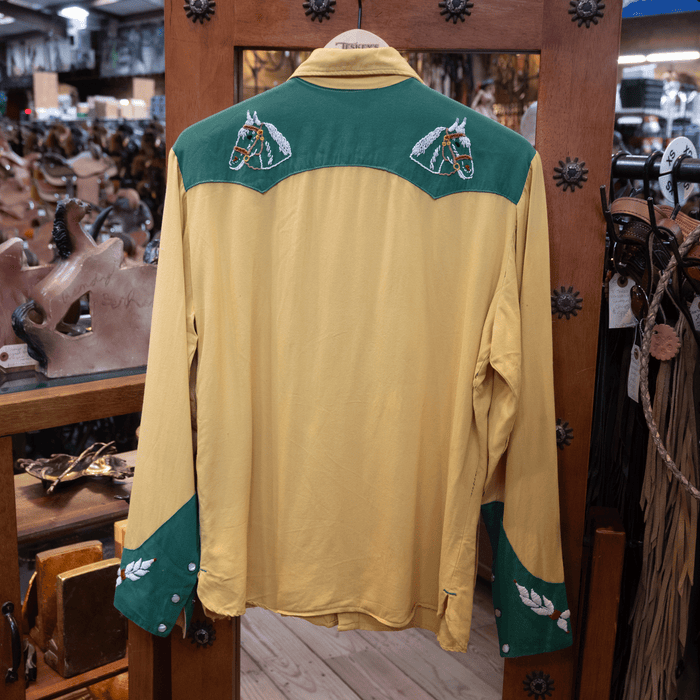 1950's Handmade Hand Embroidered Cotton Shirt