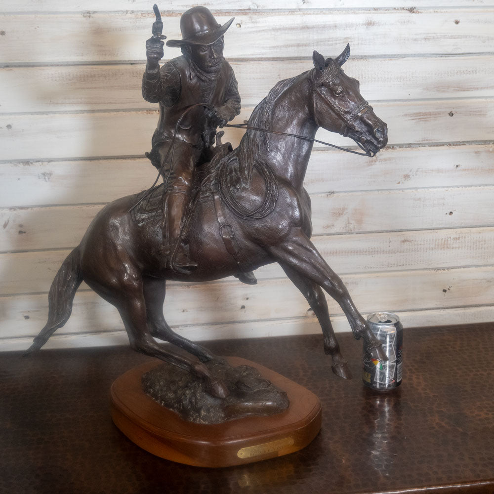 Original Bronze Sculpture "Cuttin Down" By Jack Bryant _CA693 Collectibles Jack Bryant   