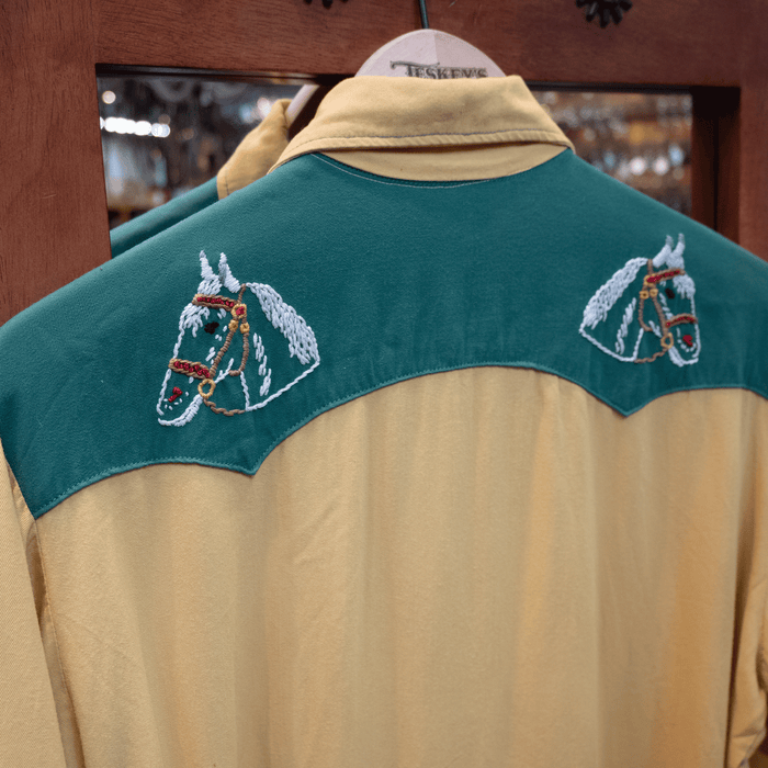 1950's Handmade Hand Embroidered Cotton Shirt