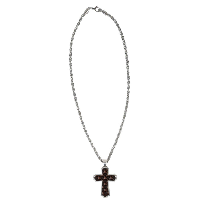 Silver Strike 24" Chain Leather Cross MEN - Accessories - Jewelry & Cuff Links M&F Western Products