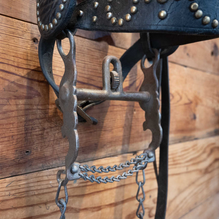 Vintage Stunning Brass and Silver Dots & a Antique Kissingbird bit Bridle Rig Collectibles MISC