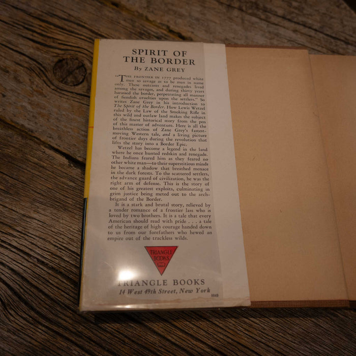 Zane Grey "The Spirit of the Border" Book