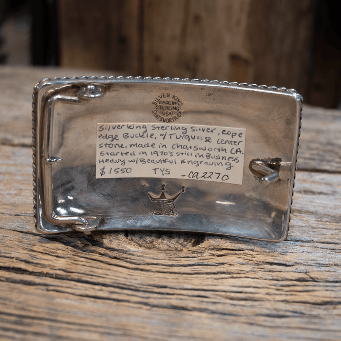 Silver King 1970's Turquoise Belt Buckle