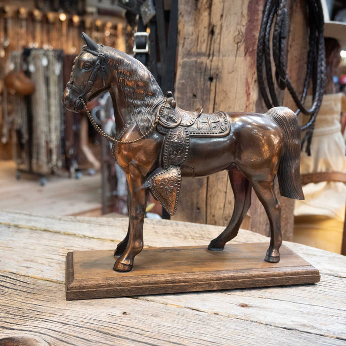 1950's Parade Stallion Copper Statue on wood base