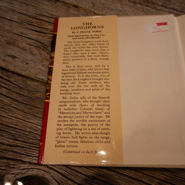 J. Frank Dobie  "The Longhorn" Book