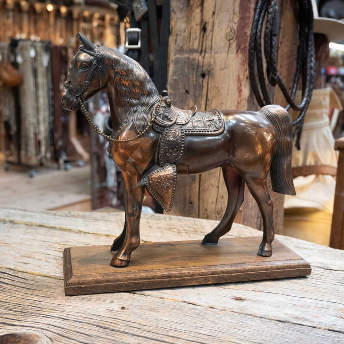 1950's Parade Stallion Copper Statue on wood base